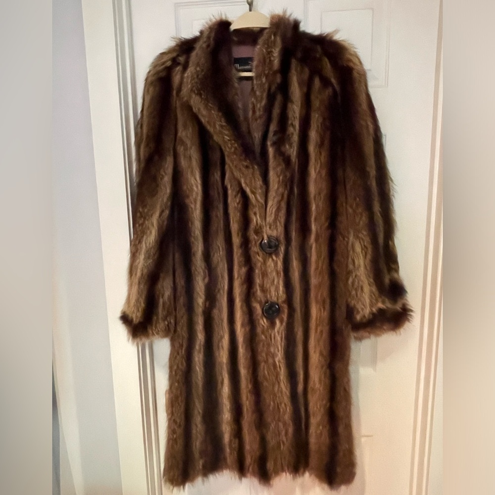 Vintage Munsons Fur (Portland Main),Custom Brown Raccon Fur Coat S/M